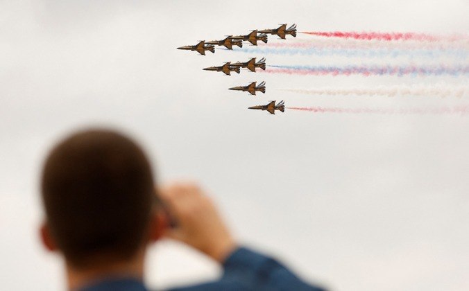 Aqueles que viajaram até Farnborough também puderam assistir um belo show realizado com caças britânicos