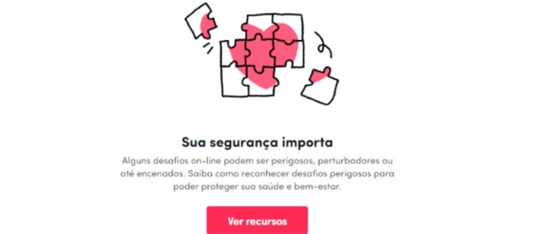 Aviso que aparece no TikTok quando o usuário digita 'Desafio do Benadryl', que já causou morte
 (Screenshot/R7)