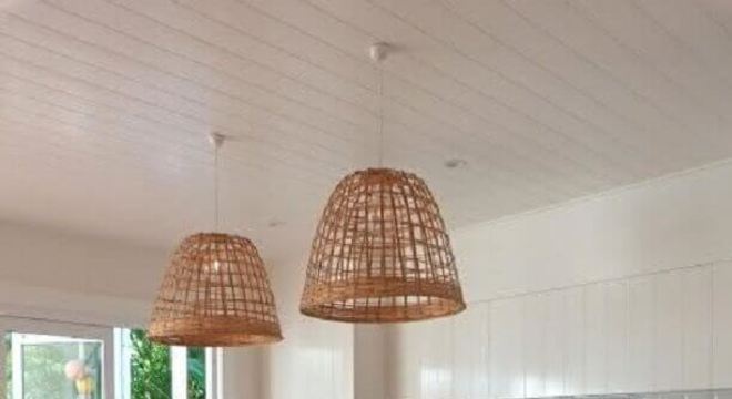 azulejo para cozinha branca planejada com ilha