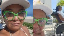 Mulher de Arlindo Cruz curte praia com o cantor após assumir novo namorado