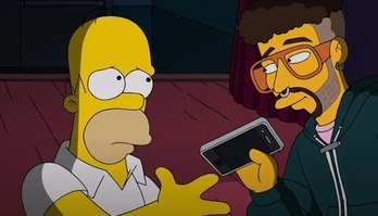 'Simpsons' previu que Bad Bunny arremessaria celular de fã? Falso (Reprodução/Twitter)