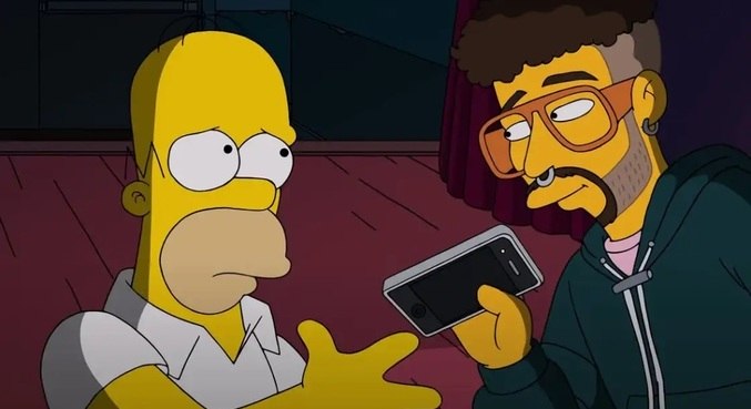 'Simpsons' não previu que Bad Bunny arremessaria celular de fã