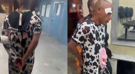 O homem ficou irritado após a mulher ter feito piada com a fantasia de vaca que ele vestia 