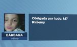 Um áudio enviado por ela para Riniemy Elizabeth, integrante de uma ONG que ajudou sua família, foi divulgado também como forma de homenagem. ''Sabia que eu tô usando muito aquele brinco que a senhora me deu? Já usei ele no meu aniversário, usei no aniversário da Manu! Já usei pra sair, já fui na igreja com ele... Obrigada por tudo, tá?'', disse Bárbara na mensagem.O Balanço Geral vai ao ar de segunda a sexta, às 11h40 e, aos sábados, às 13 horas, na Record TV.