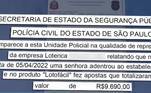 A mesma mulher que teria desaparecido com o
dinheiro dos alunos da USP foi citada em um Boletim de Ocorrência registrado pelo responsável por
uma lotérica. O homem estranhou o fato de uma pessoa fazer apostas de mais
de R$ 9 mil em dois dias seguidos. A suspeita tem o
mesmo nome da pessoa que sacou o dinheiro dos formandos e a polícia investiga
uma possível relação