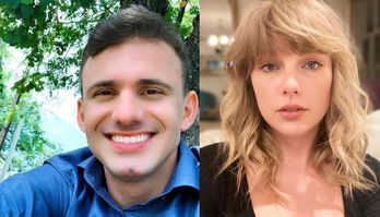 Repórter da Record TV viraliza em matéria com 'fã' de Taylor Swift (Montagem/Reprodução Instagram)
