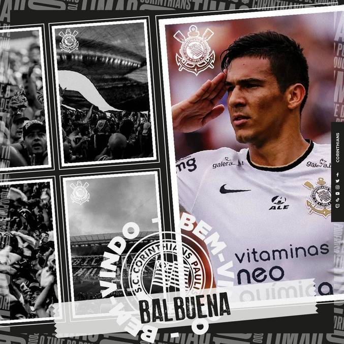 Zagueiro Balbuena em arte realizada pelo clube nas redes sociais