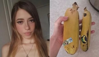 Bananona encontrada em mercado deixa cliente boquiaberta (Montagem/R7, com Reprodução/Bubu (via Mirror))