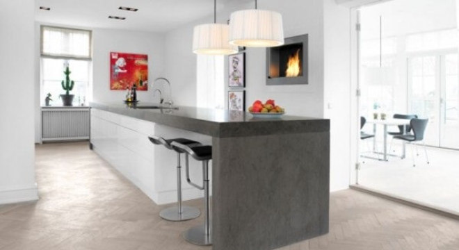 Bancada de ardósia cinza para cozinha