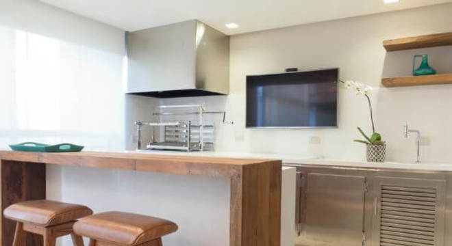 Bancada de madeira para cozinha de madeira