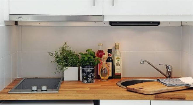 Bancada de madeira para cozinha moderna 