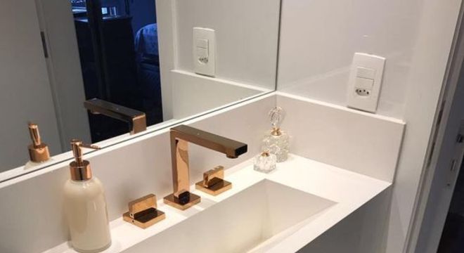 bancada de porcelanato - bancada branca e lisa 