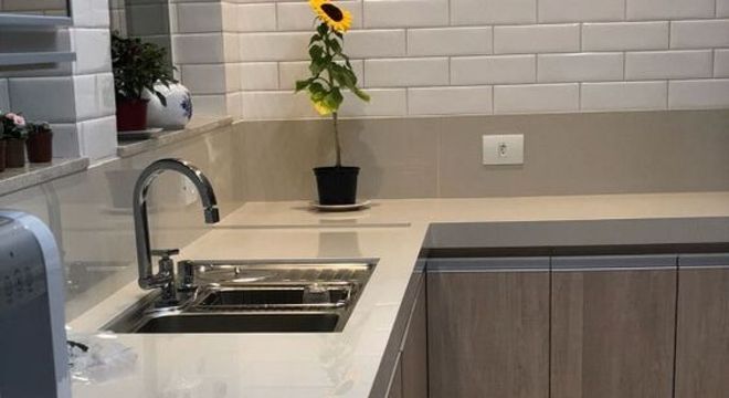 bancada de porcelanato - bancada com pia de porcelanato 