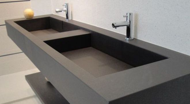 bancada de porcelanato - bancada com pia dupla de porcelanato