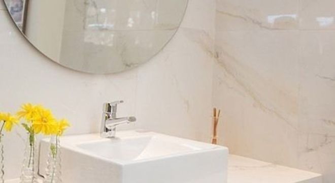 bancada de porcelanato - bancada com pia simples