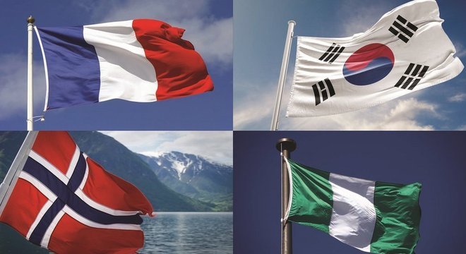 França, Coreia do Sul, Noruega e Nigéria.