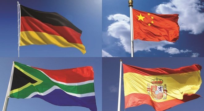 Alemanha, China, Espanha e África do Sul.
