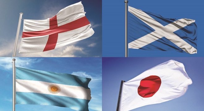 Inglaterra, Escócia, Argentina e Japão.