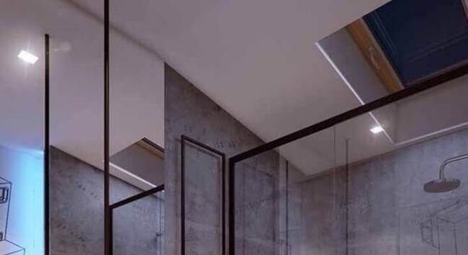 banheiro moderno decorado com tonel decorativo amarelo 