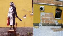 Grafite desenhado por Banksy em muro na Ucrânia é roubado e polícia consegue recuperar a obra