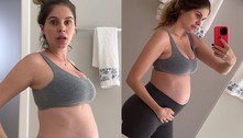 Bárbara Evans revela quantos quilos ganhou em 20 semanas de gravidez: 'Muita celulite, mas ok'