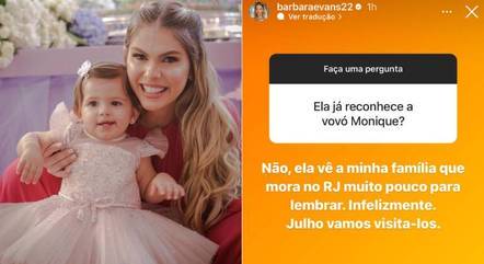 Bárbara Evans comenta relação da filha com a avó