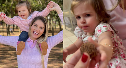 Bárbara Evans filma reação da filha ao comer brigadeiro