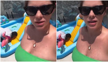 Bárbara Evans rebate críticas após mostrar funcionária enchendo piscina de plástico com a boca