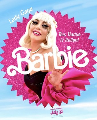 As celebridades internacionais também foram imaginadas como personagens do filme. 'Esta Barbie é italiana', dizia a brincadeira sobre as origens da cantora Lady Gaga, que nasceu nos EUA mas é mesmo de família italiana