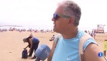 Câmera de TV flagra roubo de mochila em praia na Espanha e assaltante é preso
