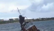 Vídeos: temporal alaga ruas no DF, causa destruição em shopping, e barco afunda no Lago Paranoá 