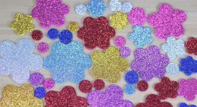 Base de flores de EVA com glitter