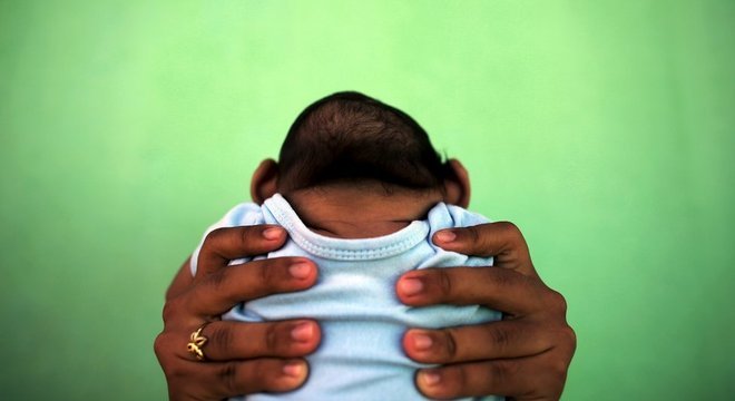 Bebê com microcefalia é erguido por sua mãe em Olinda, em foto de 2016; conhecendo o caminho do vírus da zika para causar lesões no cérebro dos fetos, pesquisadores sugerem terapia promissora para bloqueá-lo