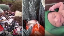Bebê recém-nascido é encontrado se mexendo dentro de sacola de lixo na Indonésia; veja vídeo