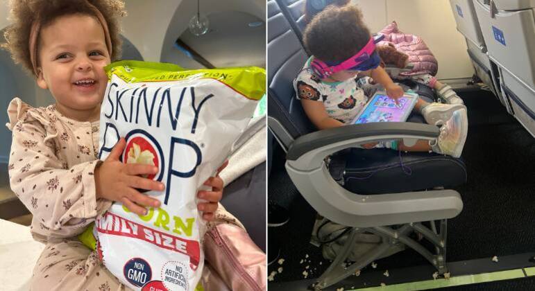 Pipoca derrubada por garotinha foi fornecida pela equipe da United Airlines 