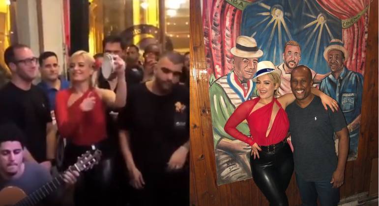 Durante a passagem pelo Brasil para o Rock In Rio de 2019, a cantora Bebe Rexha curtiu uma noite de samba no bar Beco do Rato. A dona do hit Meant to Be ainda se arriscou no pandeiro e caiu na noitada carioca
