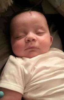 Bebê de 4 meses é encontrado vivo em árvore após tornado  (Reprodução/GoFundMe/Caitlyn Moore)