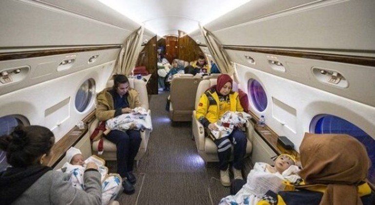 Crianças saíram da cidade de Kahramanmaraş com destino a Ancara, a capital da Turquia