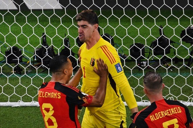Jogadores belgas comemoraram muito o feito do goleirão