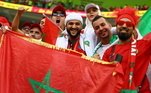 Marroquinos à espera da partida contra a Bélgica