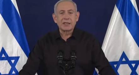 Primeiro-ministro de Israel, Benjamin Netanyahu, durante fala à nação nesta quarta-feira (25)