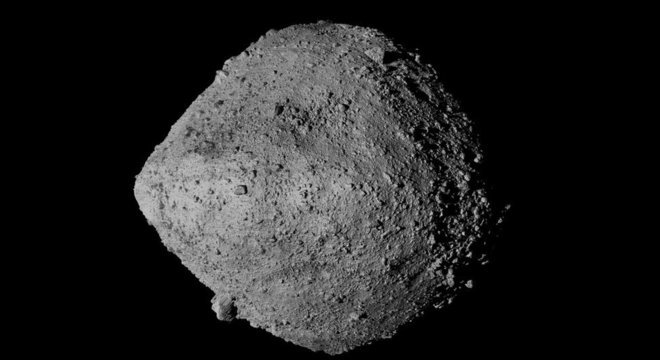 Modelo 3D do asteróide Bennu, criado usando dados da missão da Nasa Osiris-Rex