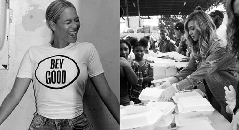 BeyoncéA estrela pop sempre se envolveu em causas sociais importantes e lançou seu próprio projeto, chamado BeyGOOD, um trocadilho que em inglês mistura o nome da cantora com a frase 