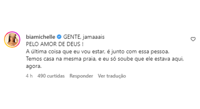 Bia Michelle nega que esteja viajando com MC Gui