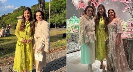 Biah Rodrigues e outras convidadas no casamento de Maíra Cardi