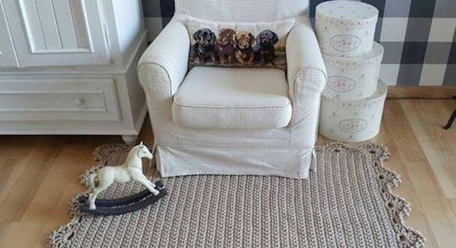 bico de crochê para tapete de barbante quadrado