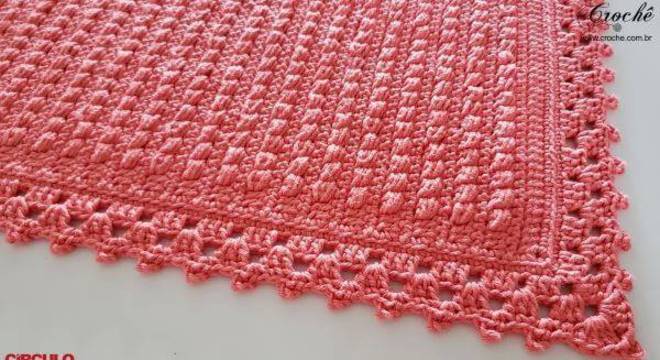 Bico de crochê para tapete de barbante quadrado