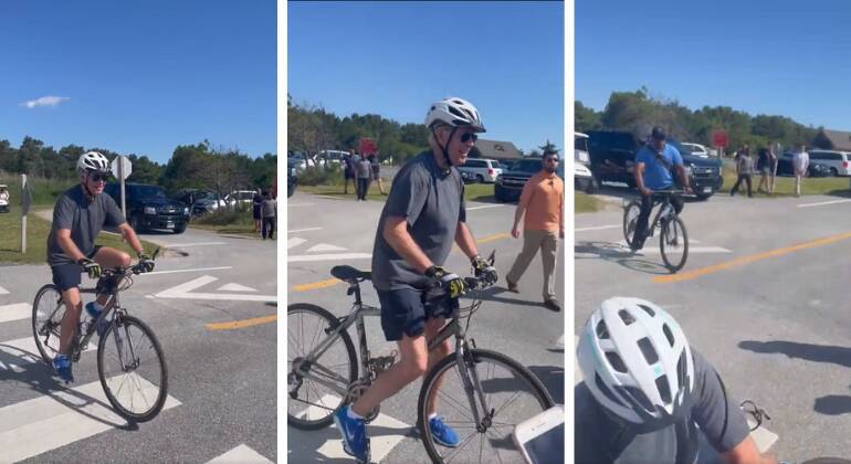 Biden estava em um passeio de bicicleta com sua esposa, Jill Biden. Quando foi descer para falar com um grupo de apoiadores, perdeu o equilíbrio e caiu. Ele se levantou rapidamente sem ferimentos aparentes.