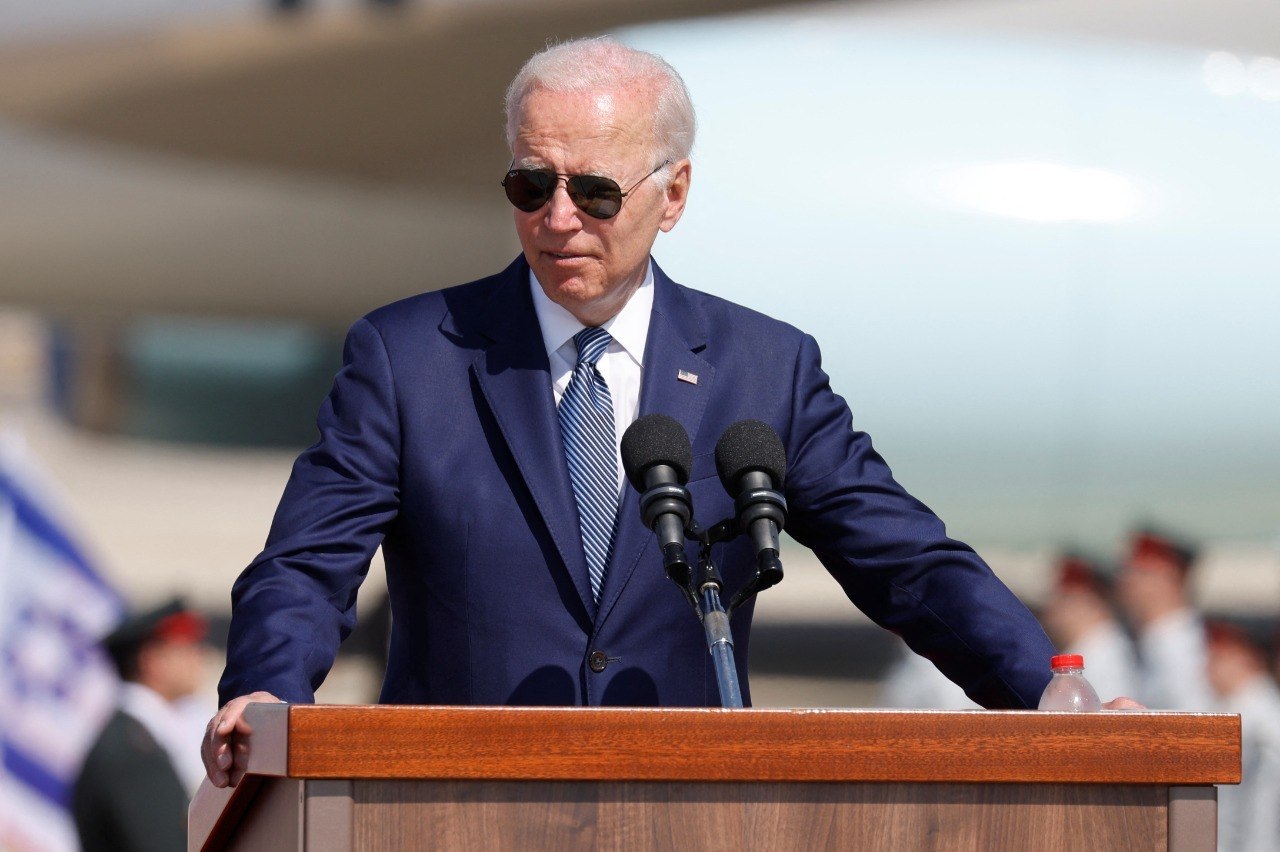 O presidente dos EUA, Joe Biden, faz discurso ao chegar a Israel
