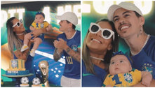 Biel e Tays Reis celebram quatro meses da filha com festa da Copa do Mundo 